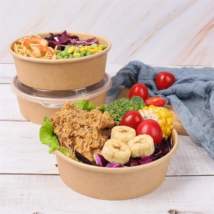 round kraft salad bowls