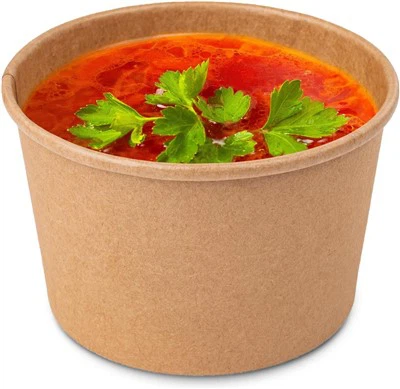 32-uncjowe papierowe pojemniki na zupę z pokrywkami